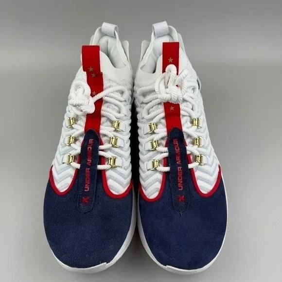 Under Armour Harper 9 Turf Baseball Shoes Mens Size 11.5 Red White Blue USA NEW - Picture 3 of 6